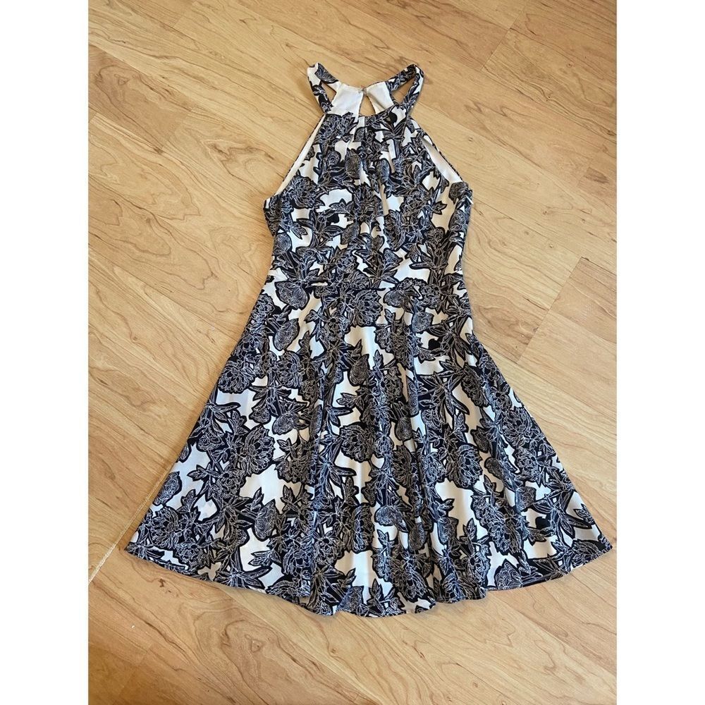 Elegant Black and White Floral Dress